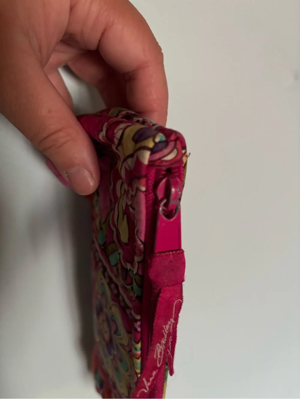 Colorful Floral Quilted Pencil Pouch - Pink Multi